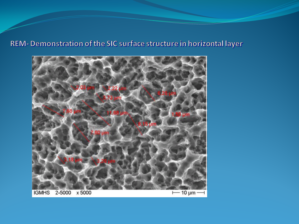 這是SIC植體經氧化鋯撞擊再經酸蝕後表面微結構放大圖 結構接近原生骨組織
